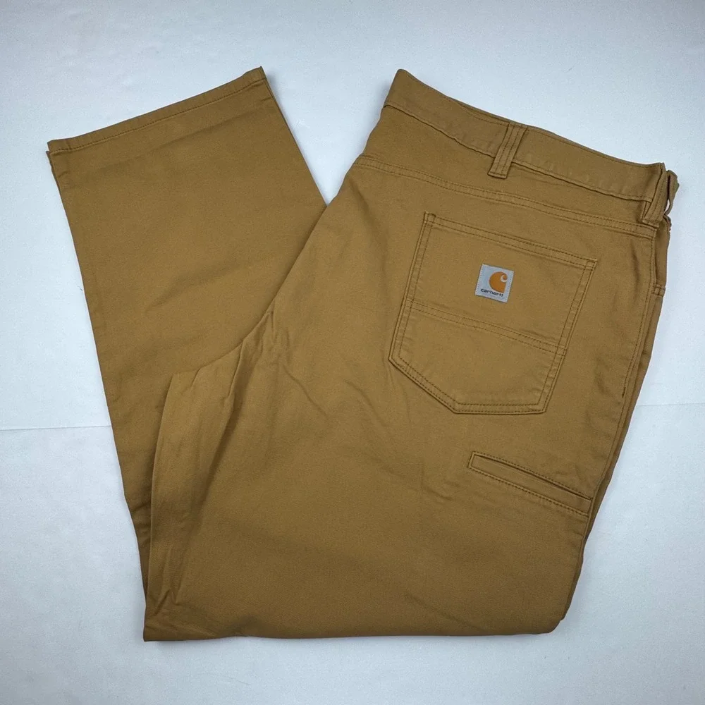 Carhartt Rugged Flex Pants 46x30 Canvas Workwear Relaxed Fit BN2517-M Brown Tan